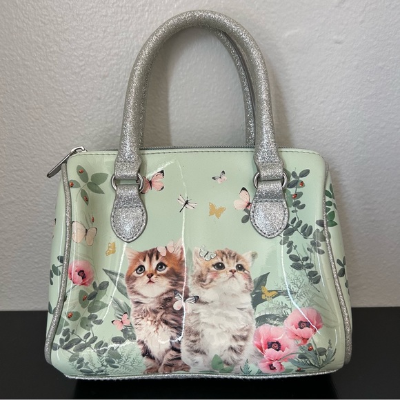 H&M Bags Hm Girls Handbag Makeup Bag Kitten Cats Butterflies Pastel